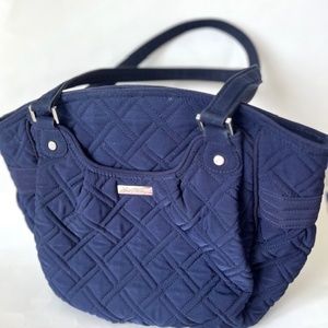 Vera Bradley Glenna Quilted Satchel Tote in Deep Navy & Matching Wallet
